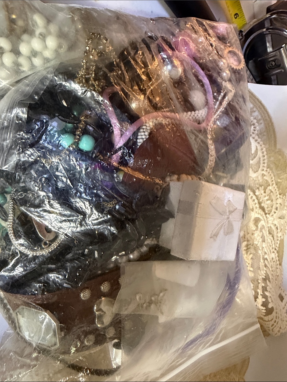 Mystery Crafters Jewelry Lot- approx 4lbs, estate, new and broken, contains 925